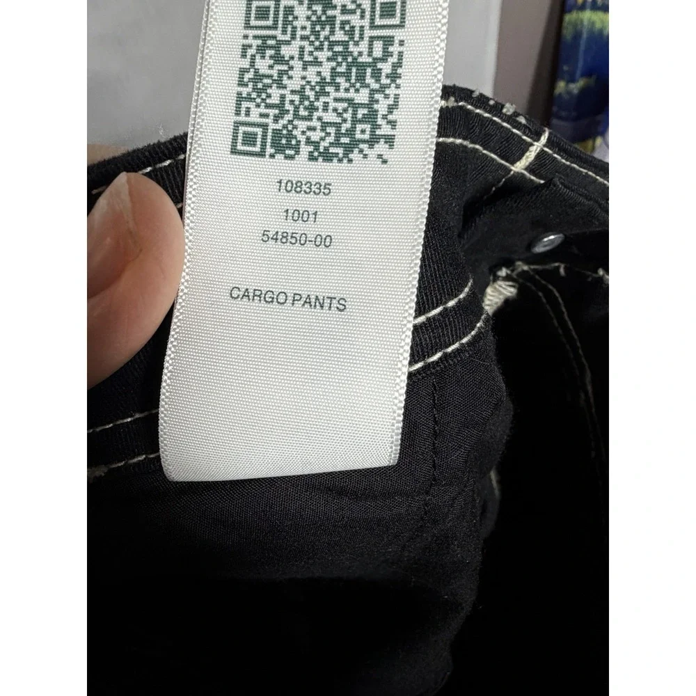 True Religion Cargo Pants Mens 34 Black Utility‎ Y2K Skate Streetwear